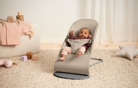 BABYBJORN - leżaczek BALANCE SOFT WOVEN/JERSEY Tri Fabric, Piaskowoszary
