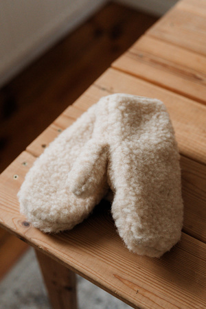 Mimimi - rękawiczki damskie z wełny merino - almond