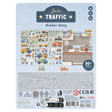 Little Dutch Książeczka z naklejkami Jim na ulicy