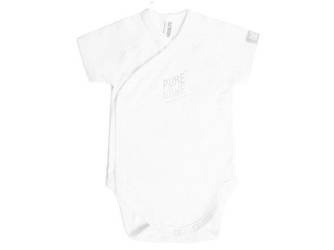 Body bambusowe dla wcześniaka z krótkim rękawem Białe 0m+ BAMBOOM
