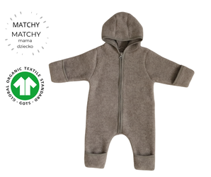 Merinowca - Kombinezon z wełny merino Dark beige