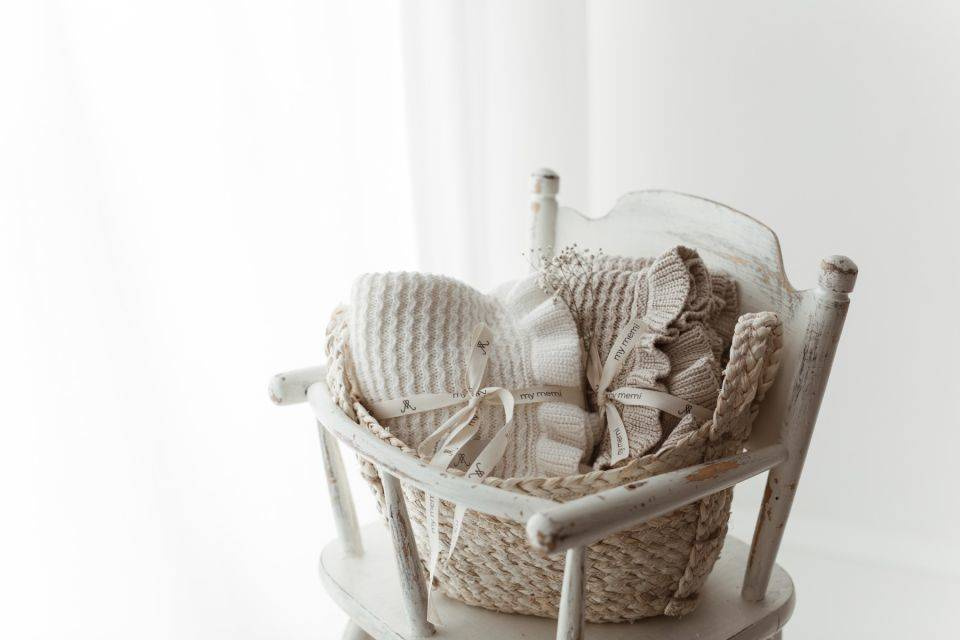 My Memi - Bambusowy kocyk z falbanką 85x105 - light beige