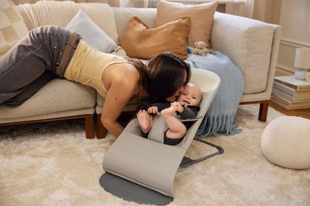 BABYBJORN - leżaczek BALANCE SOFT WOVEN/JERSEY Tri Fabric, Piaskowoszary