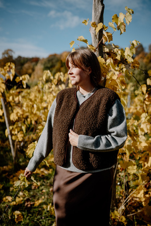 Mimimi -  Kamizelka z wełny merino - espresso