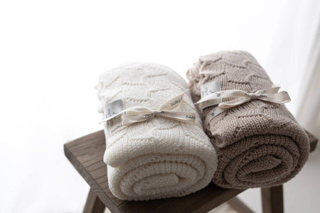 My Memi Otulacz ze 100% wełny merino warm beige - premium collection