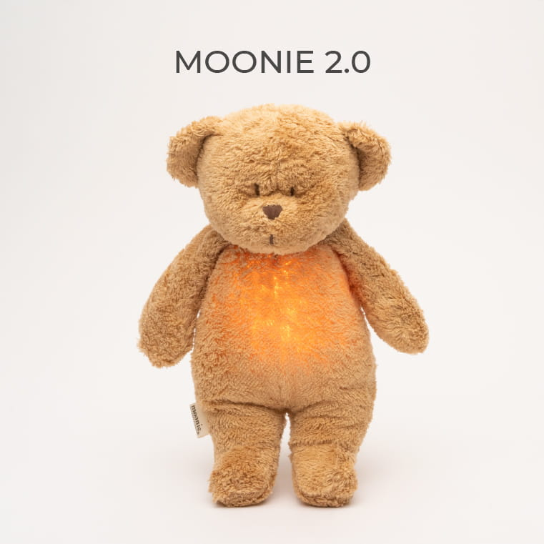 MOONIE 2.0 Szumiący Miś Organic z Lampką - Cappuccino
