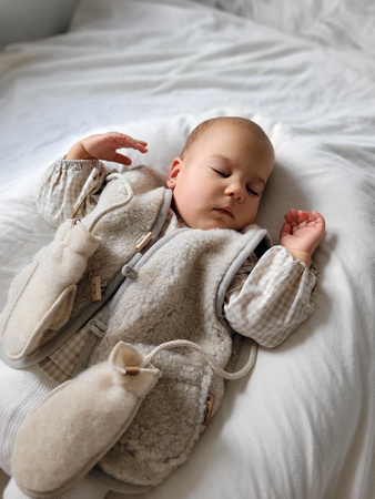 Zaffiro - Rękawiczki dziecięce wełna premium - Beige