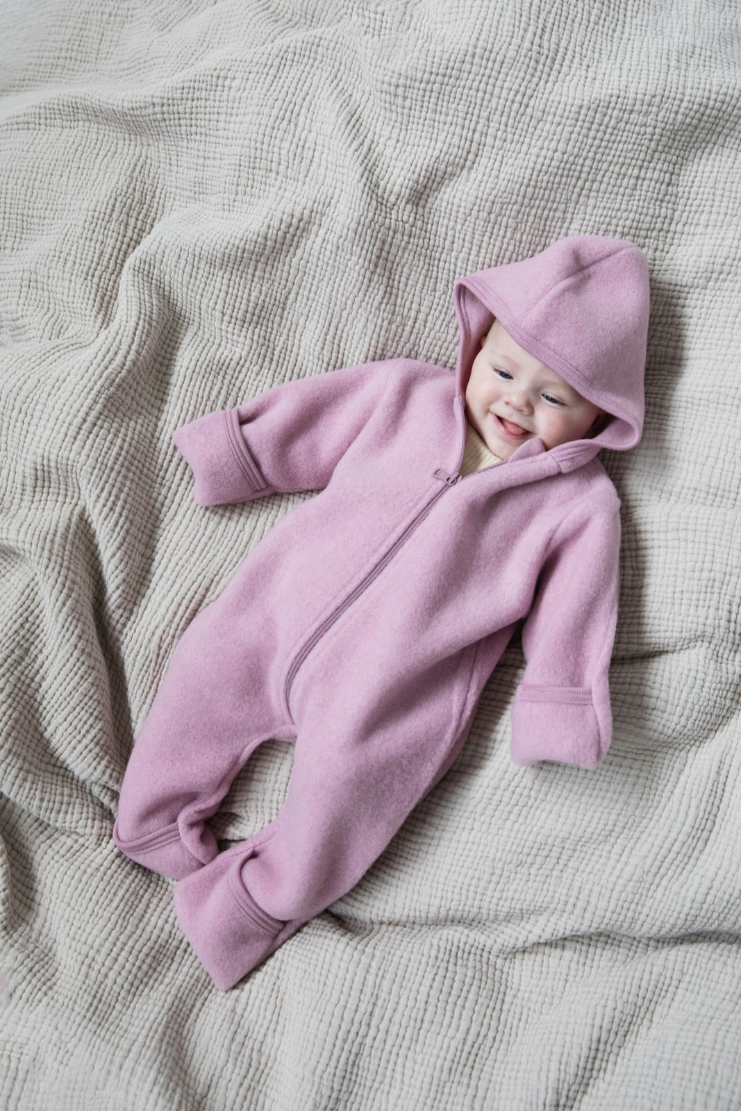 Engel Natur - Kombinezon z wełny merino z suwakiem - Rosewood Melange