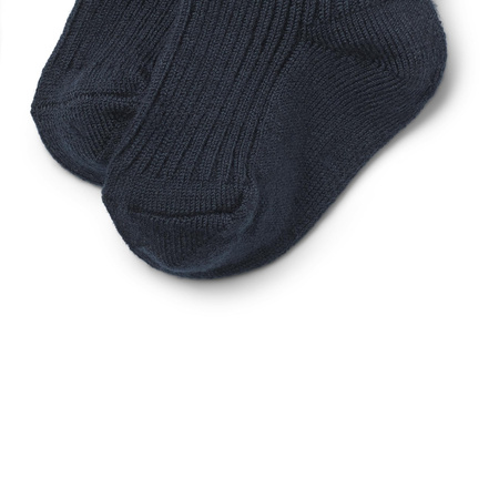 Wheat 2-pak skarpetek wełnianych w prążki Ziggy - Navy