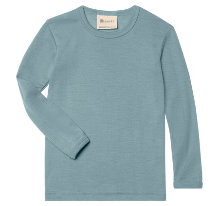 Engel Natur - Dziecięca bluzka z wełny merino i jedwabiu - Mountain blue