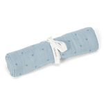 Little Dutch Otulacz muślinowy 120 x 120 cm Pure Denim Blue