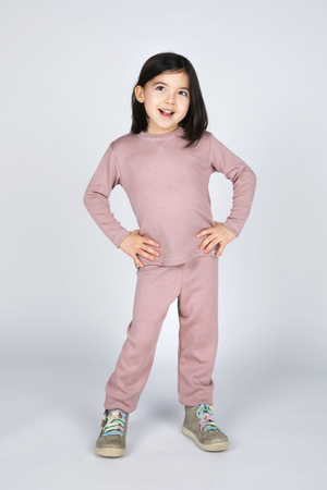 Engel Natur - Dziecięca bluzka z wełny merino i jedwabiu - Dusty rose