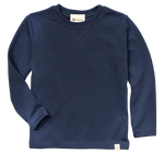 Engel Natur - Dziecięca bluzka z wełny merino i jedwabiu - Navy blue