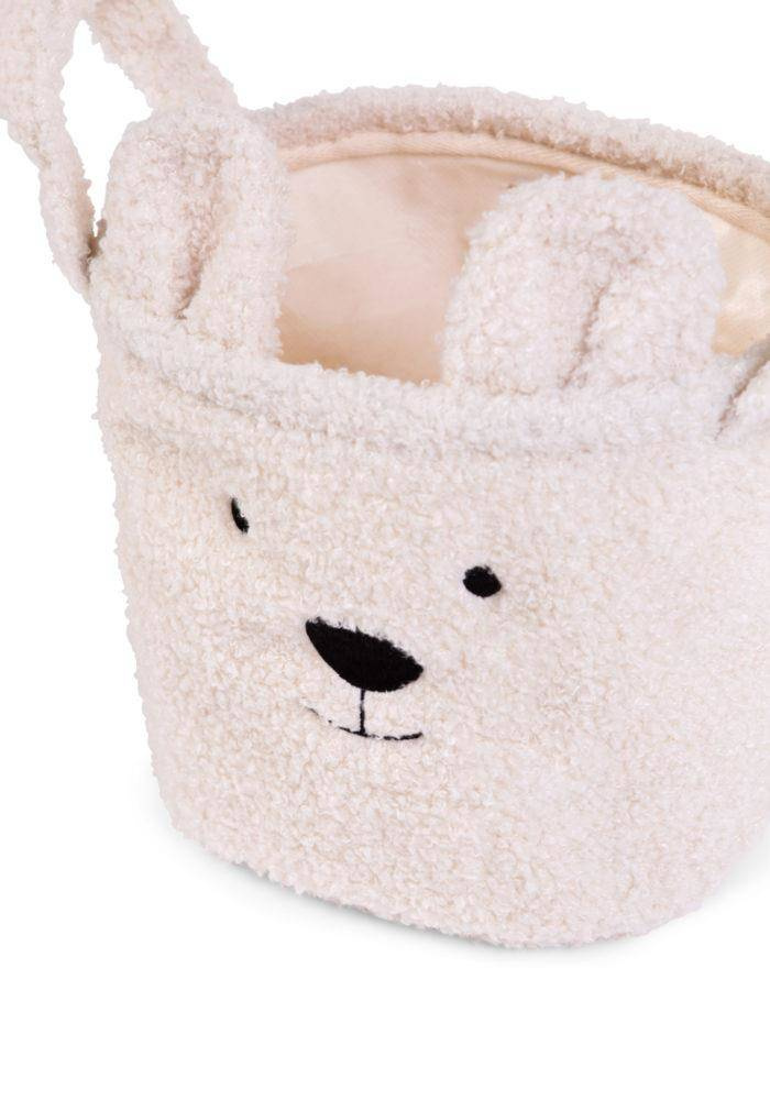 Childhome Pluszowy pojemnik na zabawki 25 x 20 x 20 cm Teddy bear Off white