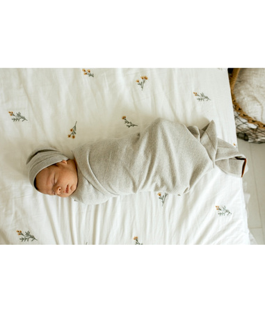 yarnami - Kocyk merino Cozy - beżowo-szary