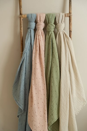 Little Dutch Otulacz muślinowy 120 x 120 cm Pure Sage