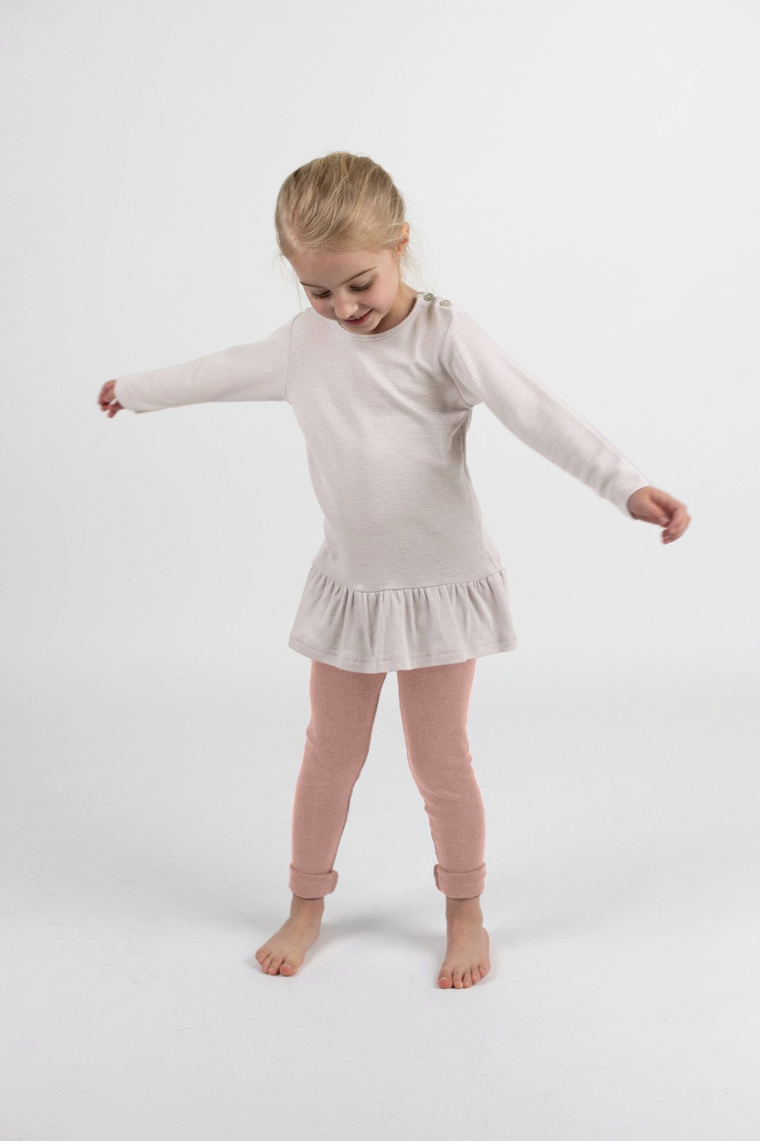 Engel Natur - Legginsy z wełny i jedwabiu - Dusty rose