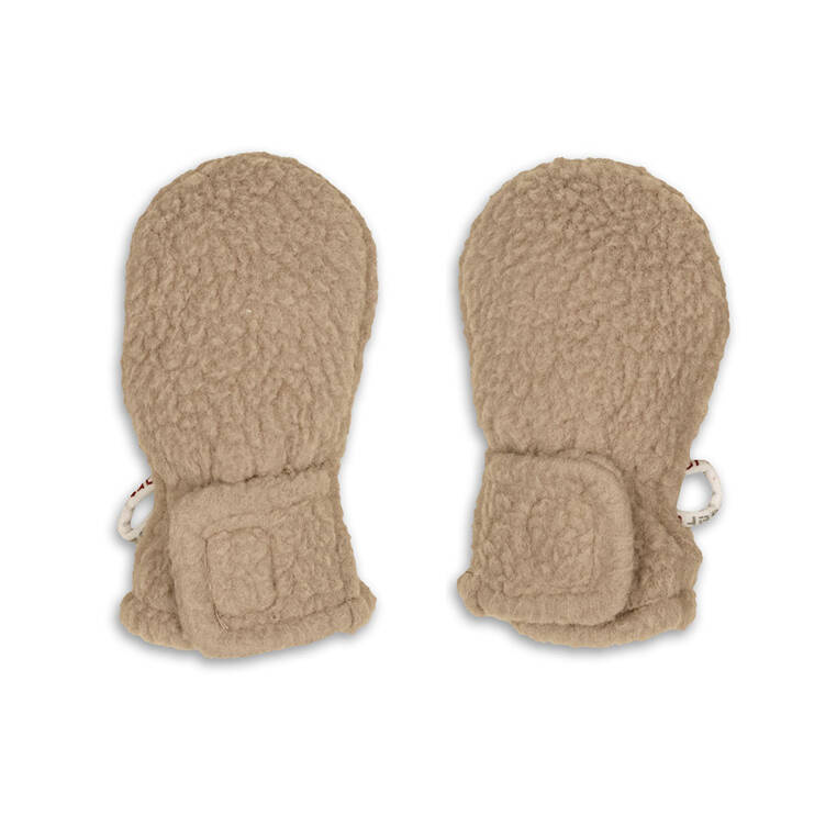 Lodger Rękawiczki dziecięce polarowe beżowe Teddy Fleece Beige 0-12m