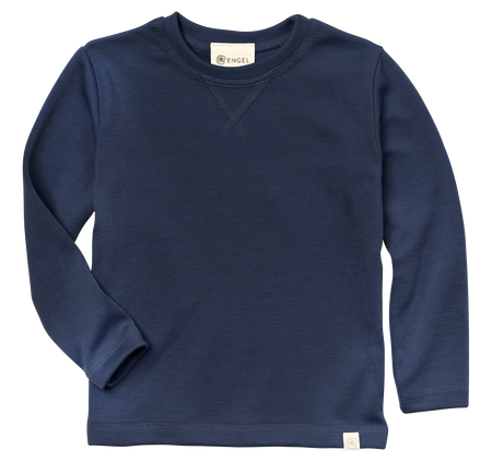 Engel Natur - Dziecięca bluzka z wełny merino i jedwabiu - Navy blue