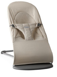 BABYBJORN - leżaczek BALANCE SOFT WOVEN/JERSEY Tri Fabric, Piaskowoszary