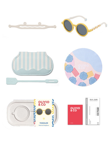 OLIVIO & CO - Okulary przeciwsłoneczne z polaryzacją Round 1-3 lata - Vacation Yellow