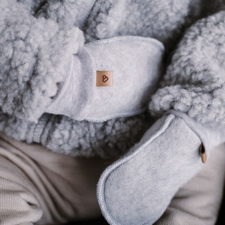 Zaffiro - Rękawiczki dziecięce wełna premium - Grey