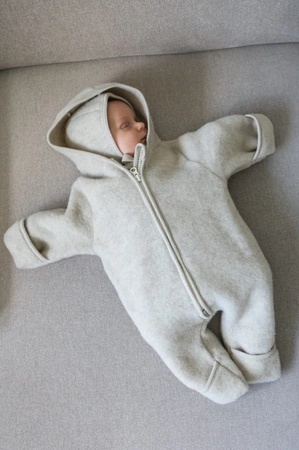 Merinowca - Kombinezon z wełny merino ivory