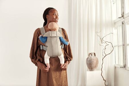 BABYBJORN MINI 3D Mesh – nosidełko, Szary Beż