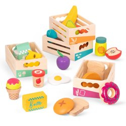 B.Toys - Little Foodie Groups - DREWNIANE skrzyneczki z produktami spożywczymi