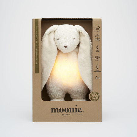 MOONIE 2.0 Szumiący Króliczek Organic z Lampką - Polar