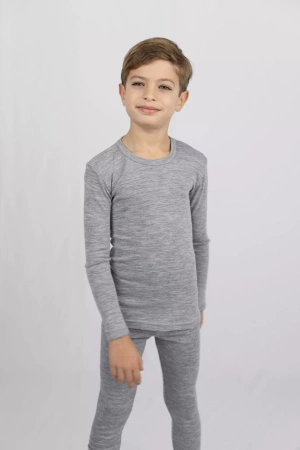 Engel Natur - Dziecięca bluzka z wełny merino i jedwabiu - Light grey