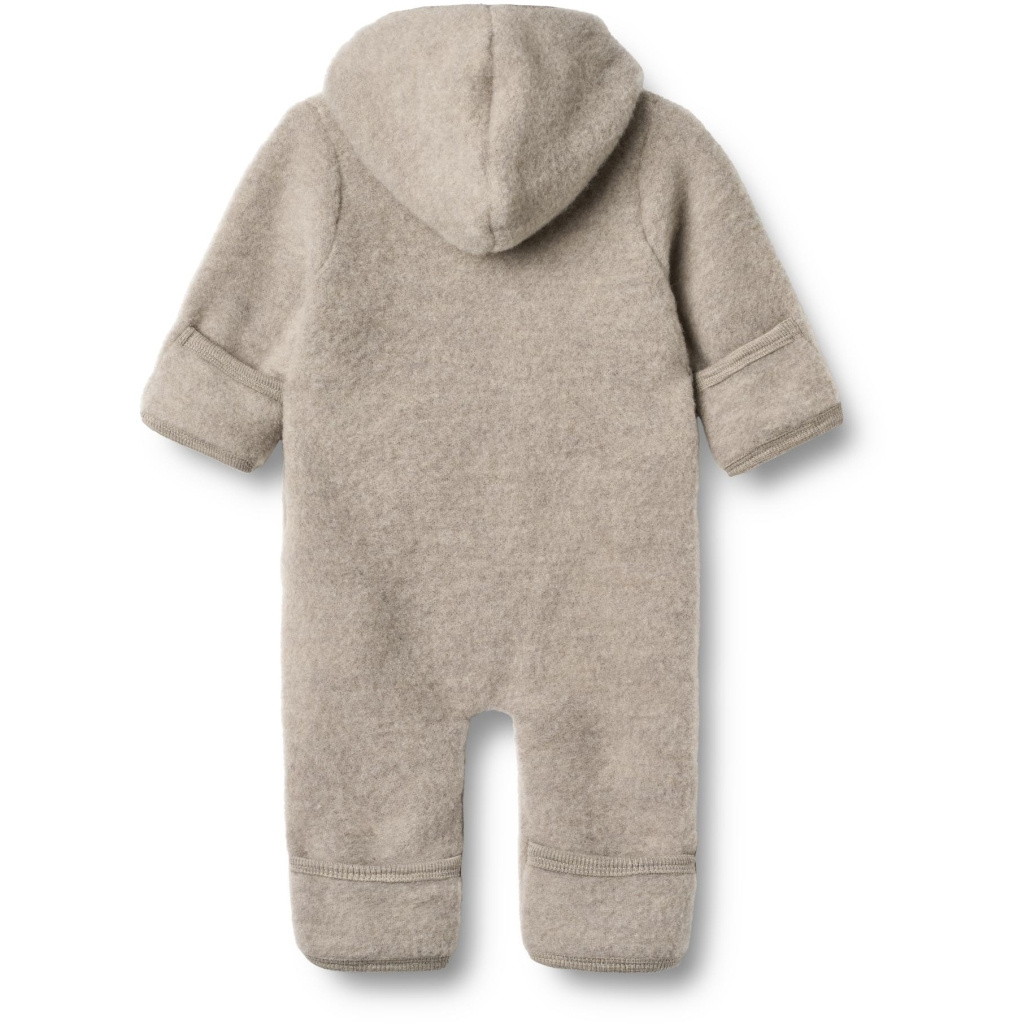 Wheat - Kombinezon niemowlęcy z wełny merino Ata - Khaki melange