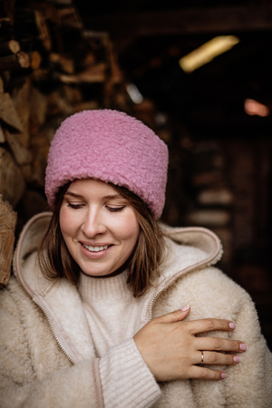 Mimimi - opaska na głowę z wełny merino - Dusty pink