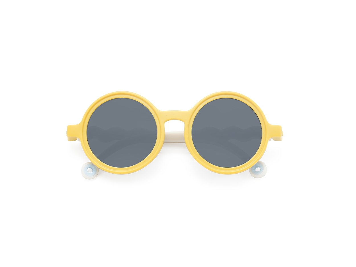 OLIVIO & CO - Okulary przeciwsłoneczne z polaryzacją Round 1-3 lata - Vacation Yellow