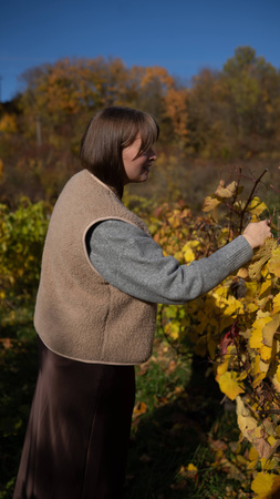 Mimimi -  Kamizelka z wełny merino - beż
