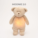 MOONIE 2.0 Szumiący Miś Organic z Lampką - Sand