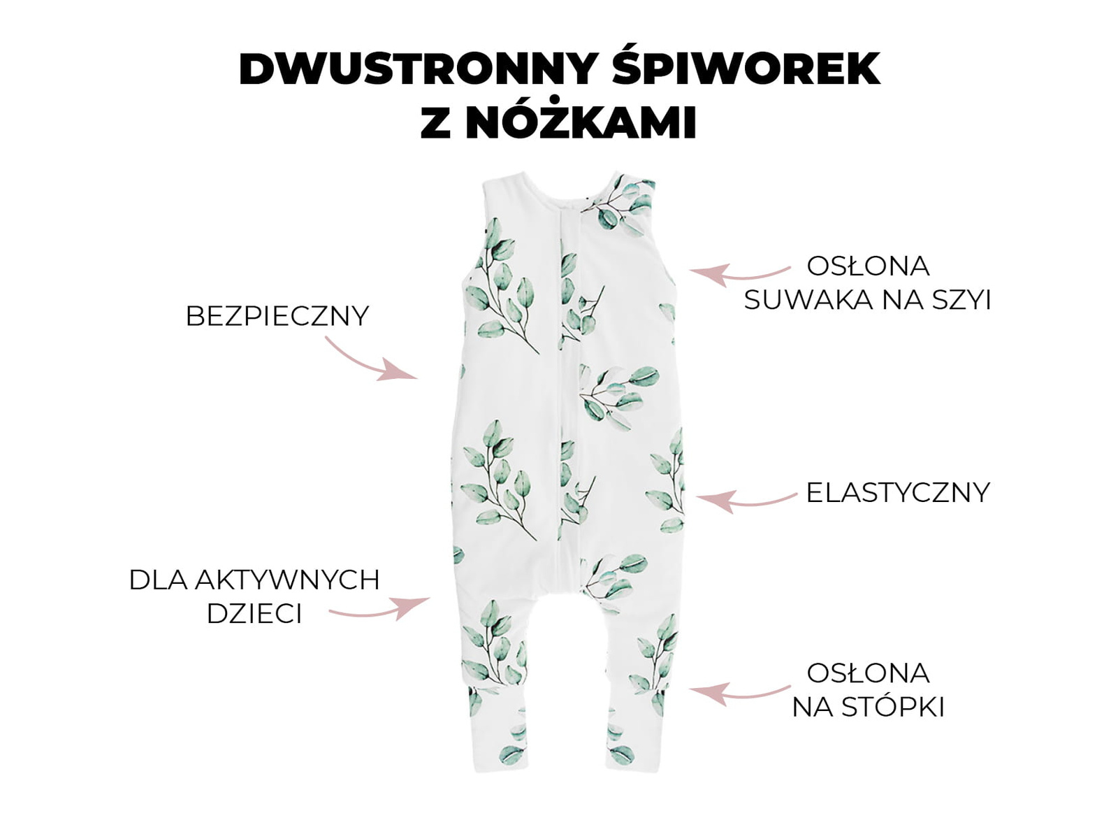 Sleepee - Dwustronny Śpiworek z nóżkami - Melanżowy Szary