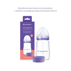Lansinoh - Feeding Bottle 240ml - Butelka do karmienia 240ml + smoczek NaturalWave