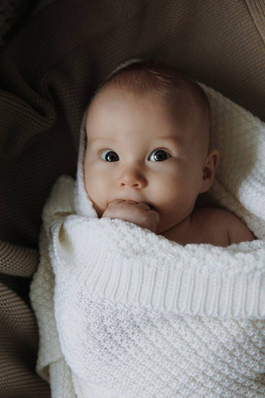 My Memi - Kocyk ze 100% wełny merino premium collection - cream