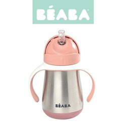 BEABA - Bidon termiczny termobutelka ze słomką 250 ml Old Pink