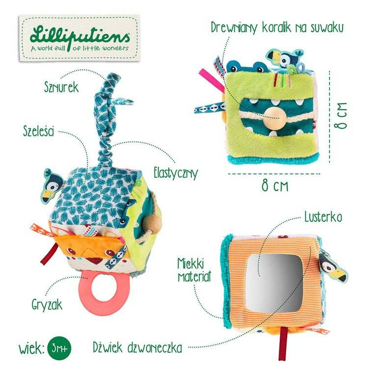 LILLIPUTIENS Kostka aktywizująca wielofunkcyjna Lew Jack 3 m+