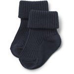 Wheat 2-pak skarpetek wełnianych w prążki Ziggy - Navy