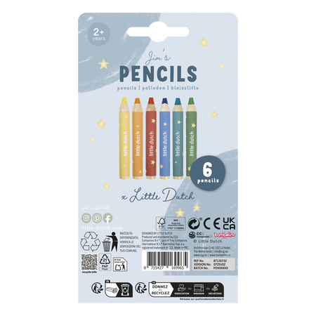 Little Dutch Kredki drewniane Jim & Friends