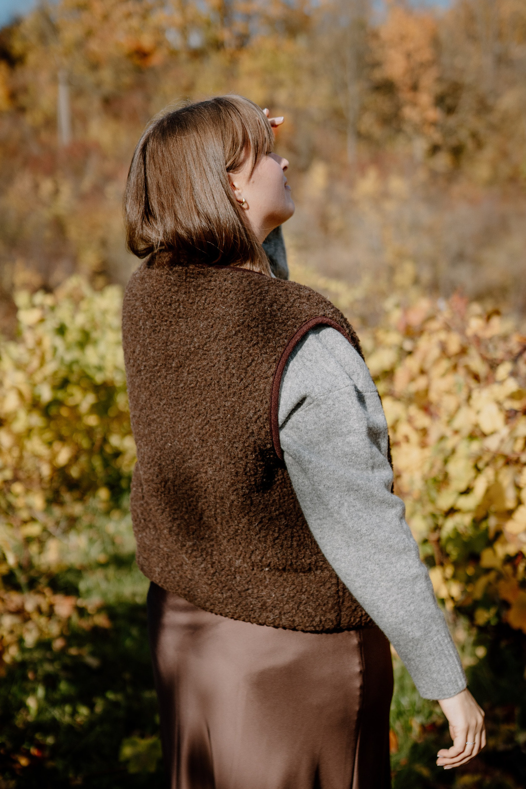 Mimimi -  Kamizelka z wełny merino - espresso