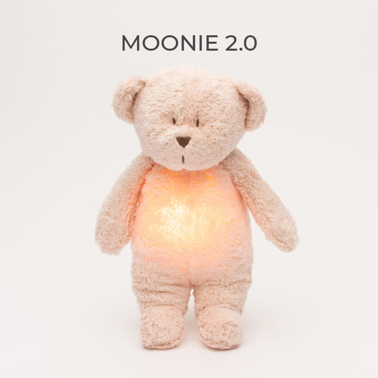 MOONIE 2.0 Szumiący Miś Organic z Lampką - Rose