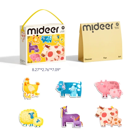 Mideer - Moje pierwsze puzzle - Zwierzęca rodzinka 6w1