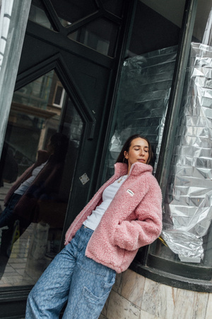 Meggstore - Kurtka damska Bomber Jacket - Pink