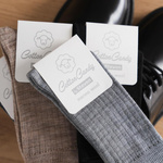 Steven - Skarpetki z wełny merynosów bezuciskowe w prążki dziecięce -szary 