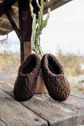 Mimimi -  kapcie z wełny merino - espresso