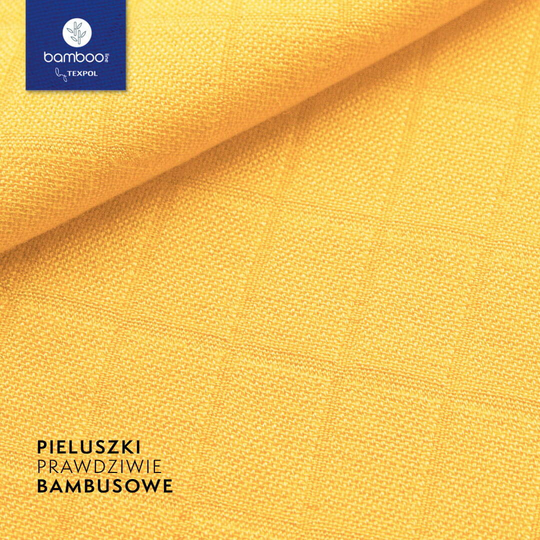 Bamboo line - Pieluszka bambusowa CLASSIC 30x30cm - Żółty